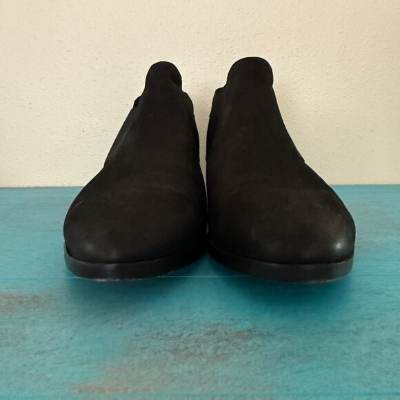 Eileen Fisher Walt Black Leather Cross Strap Ankle Boots Size 8 - Picture 3 of 10